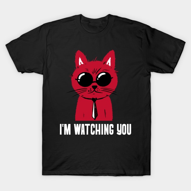 agent cat watching on you T-Shirt by maggzstyle